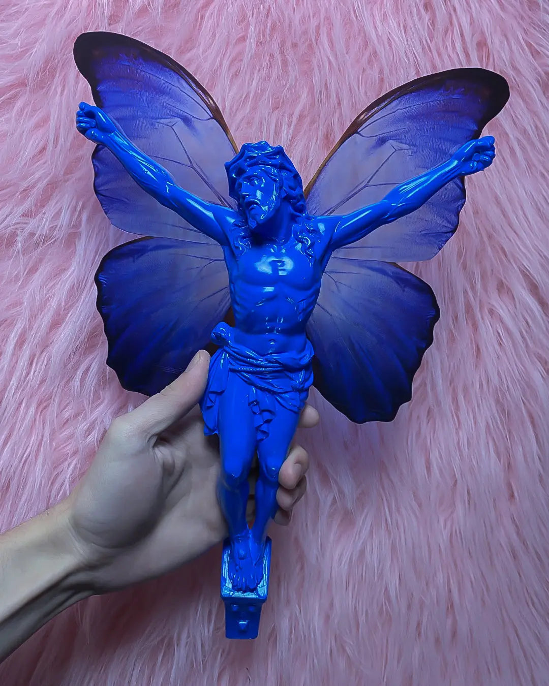 Jesus Papillion XXL Bleu God is Queer