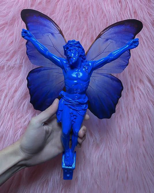Jesus Papillion XXL Bleu God is Queer