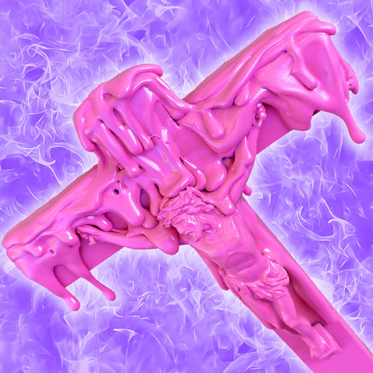 Crucifix fondu God is Queer