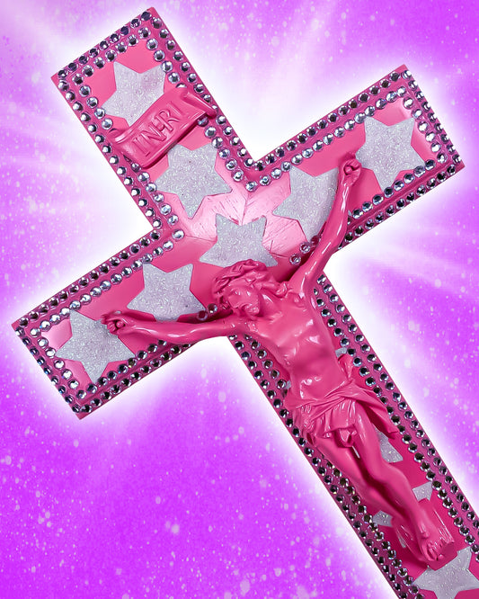 Crucifix Rose Étoile Blanche God is Queer